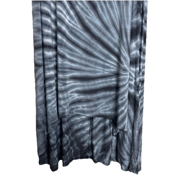 GO Couture Tie Dye Maxi Skirt Womens XL Asymmetric Hem Blue Festival Boho USA - Picture 2 of 8